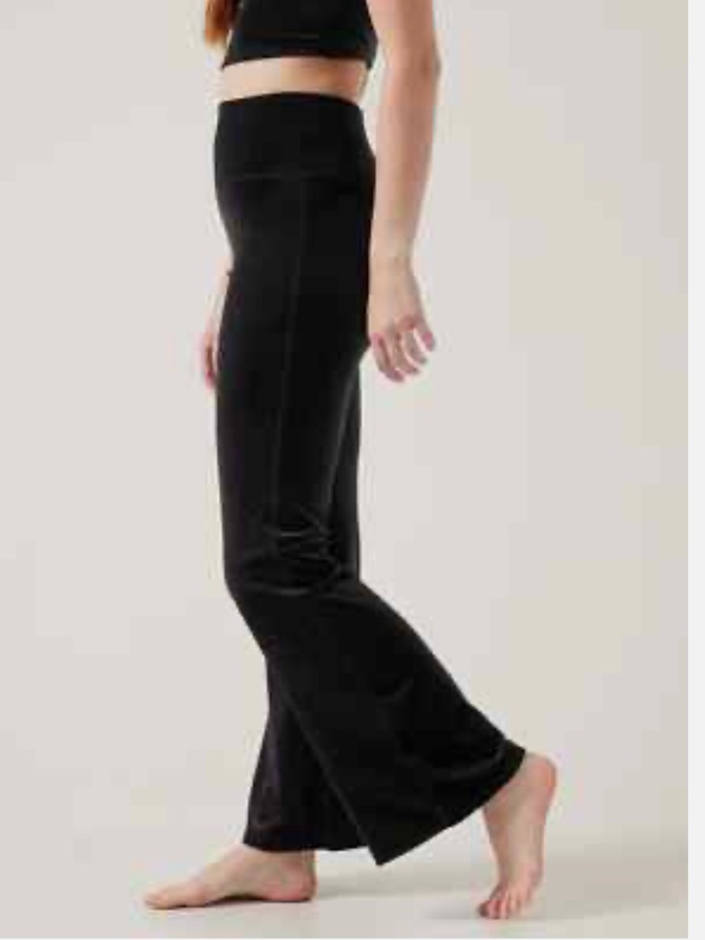 Athleta Black Velvet Flare Pants